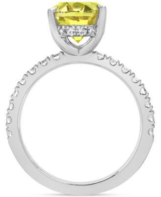 IGI Certified Lab Grown Yellow Diamond Oval-Shaped Engagement Ring (3-1/2 ct. t.w.) in 14k White, Yellow or Rose Gold
