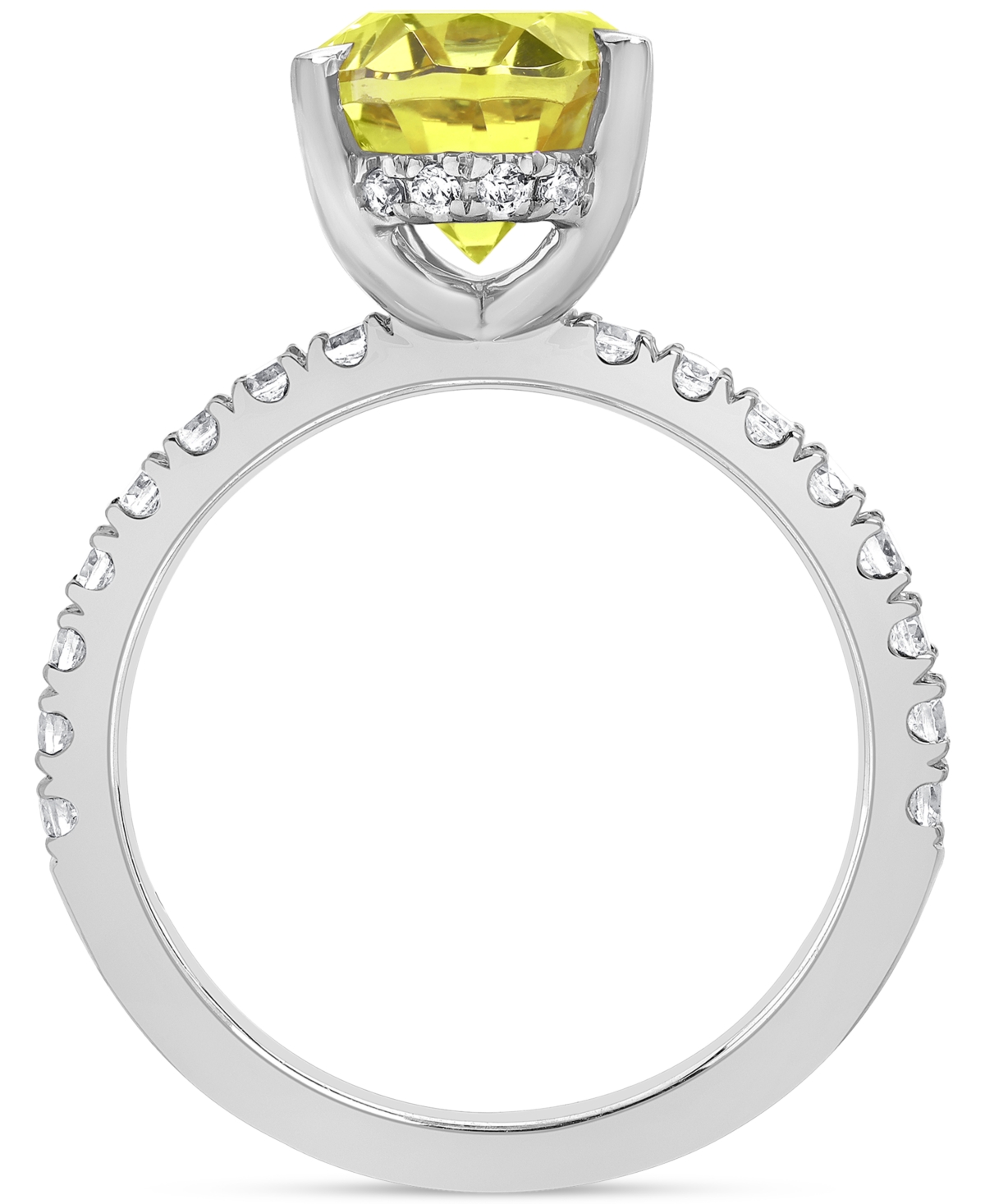 Badgley Mischka Igi Certified Lab Grown Yellow Diamond Oval-shaped Engagement Ring (3-1/2 Ct. T.w.) In 14k White, Ye In White Gold