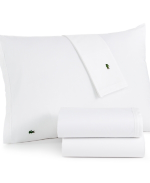 Lacoste Solid Cotton Percale Queen Sheet Set Bedding