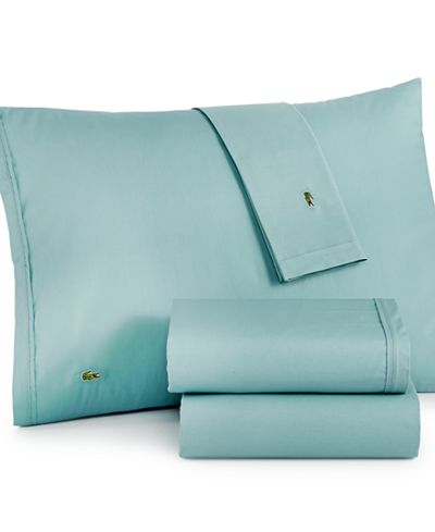 Lacoste Solid Cotton Percale Queen Sheet Set - Sheets & Pillowcases - Bed & Bath - Macy&#39;s
