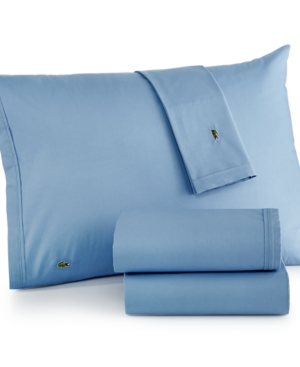 Lacoste Solid Cotton Percale Twin Xl Sheet Set Bedding