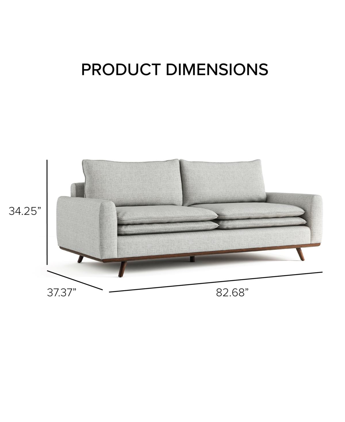 Furniture Of America 83" Kasi Cotton Round Arm Sofa In Dark Brown Linen White