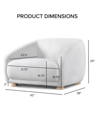 42" Waxley Chemille Sloped Arm Chair