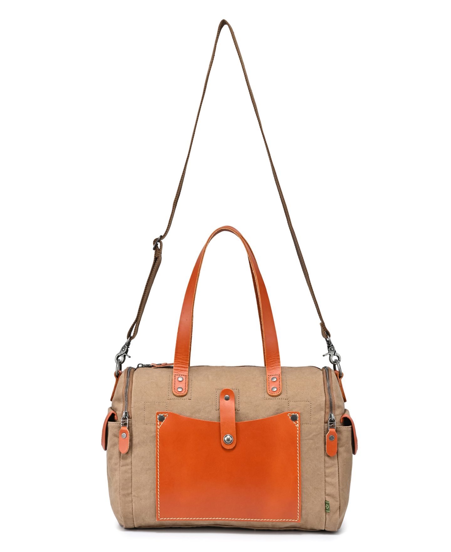 Женская сумка TSD BRAND Super Horse Large Canvas Satchel, цвет: Коричневый — фото 2
