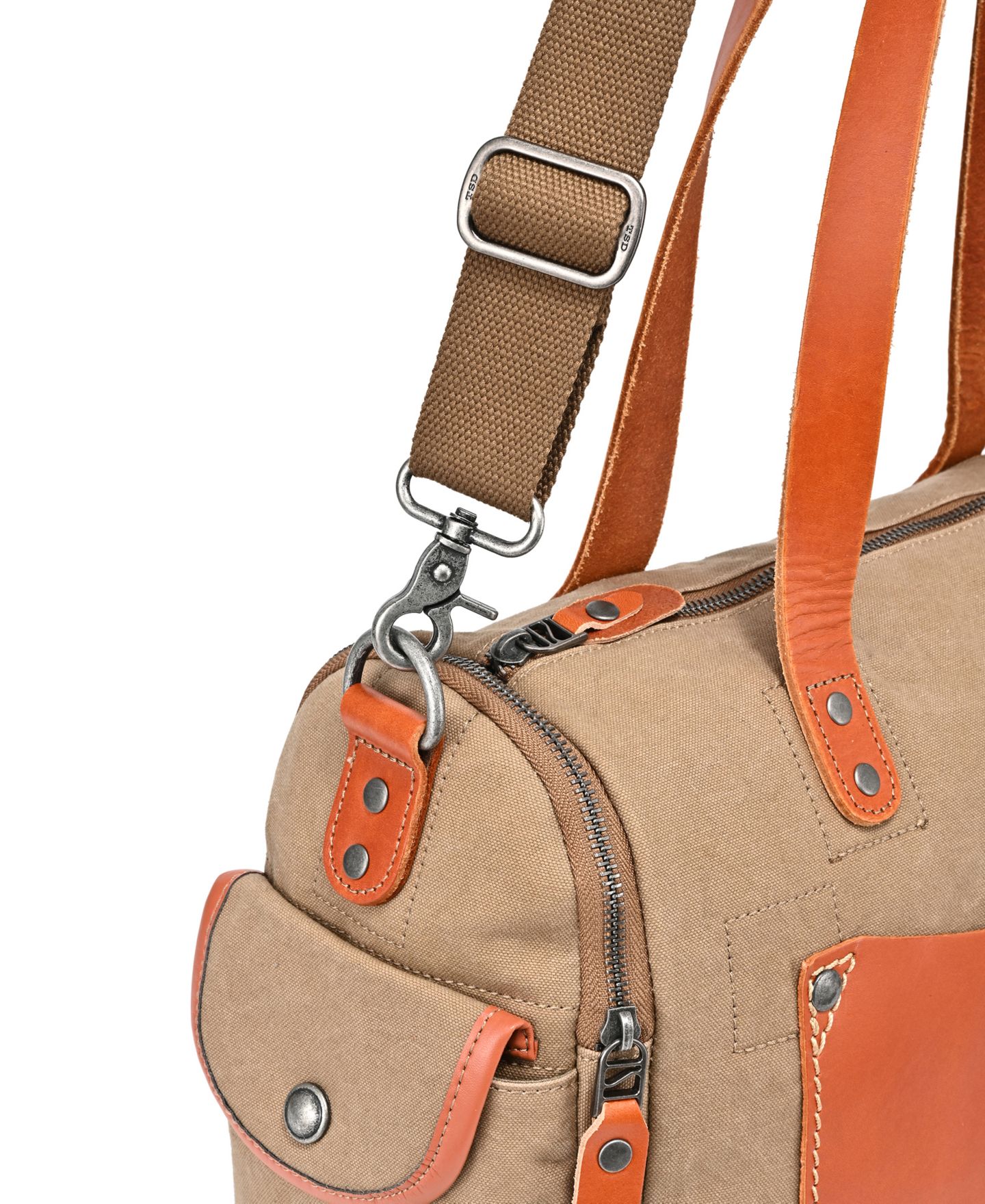 Женская сумка TSD BRAND Super Horse Large Canvas Satchel, цвет: Коричневый — фото 10