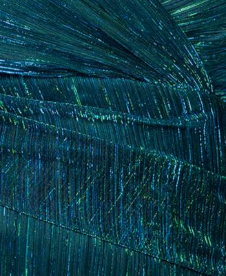 Betsy & Adam Plus Size V-Neck Metallic Crinkle Gown 