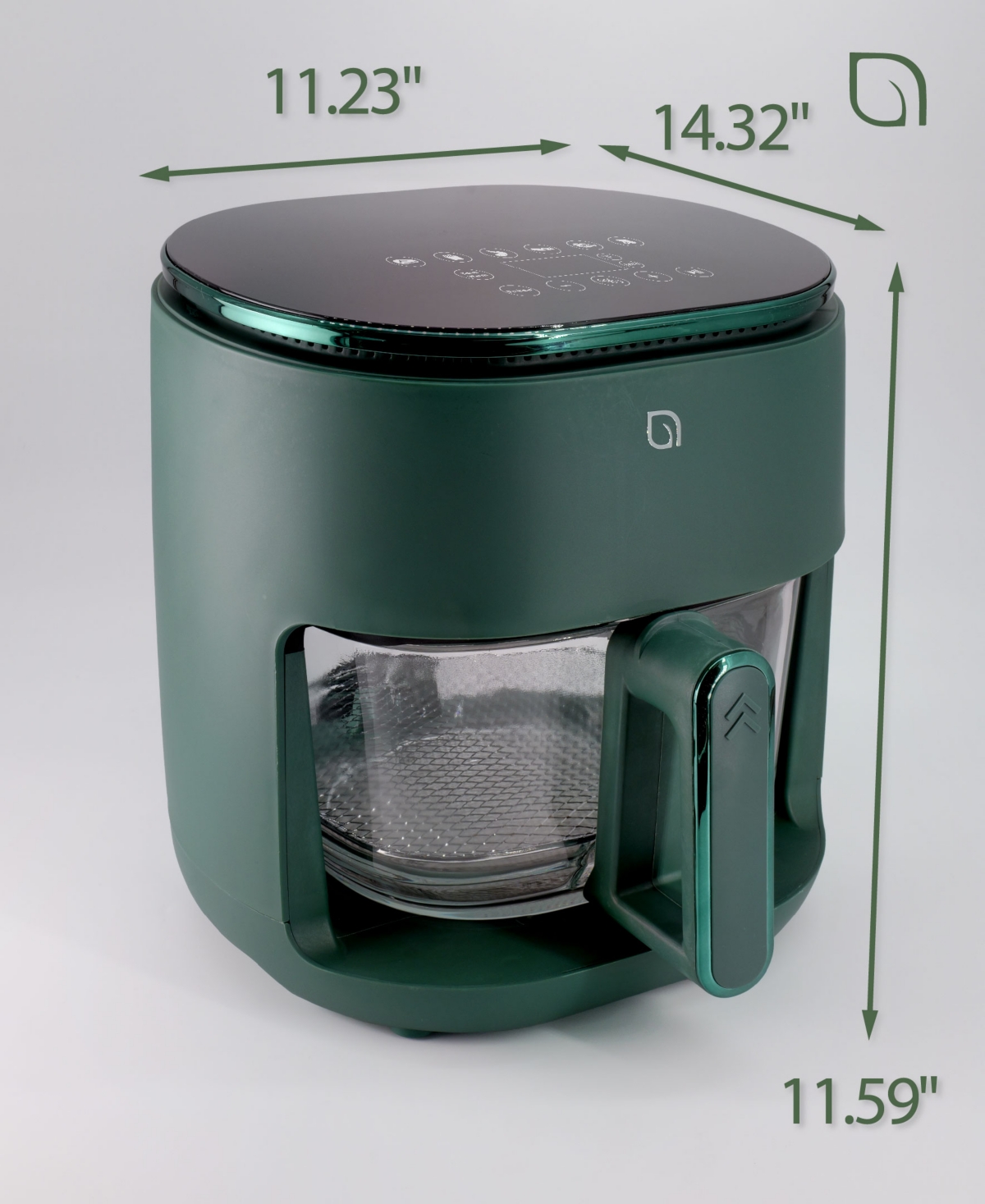 Willow Kitchen 5QT Digital Glass Air Fryer - Self-Cleaning, Digital Touch Screen, Healthier Frying, Watch Your Food Cook