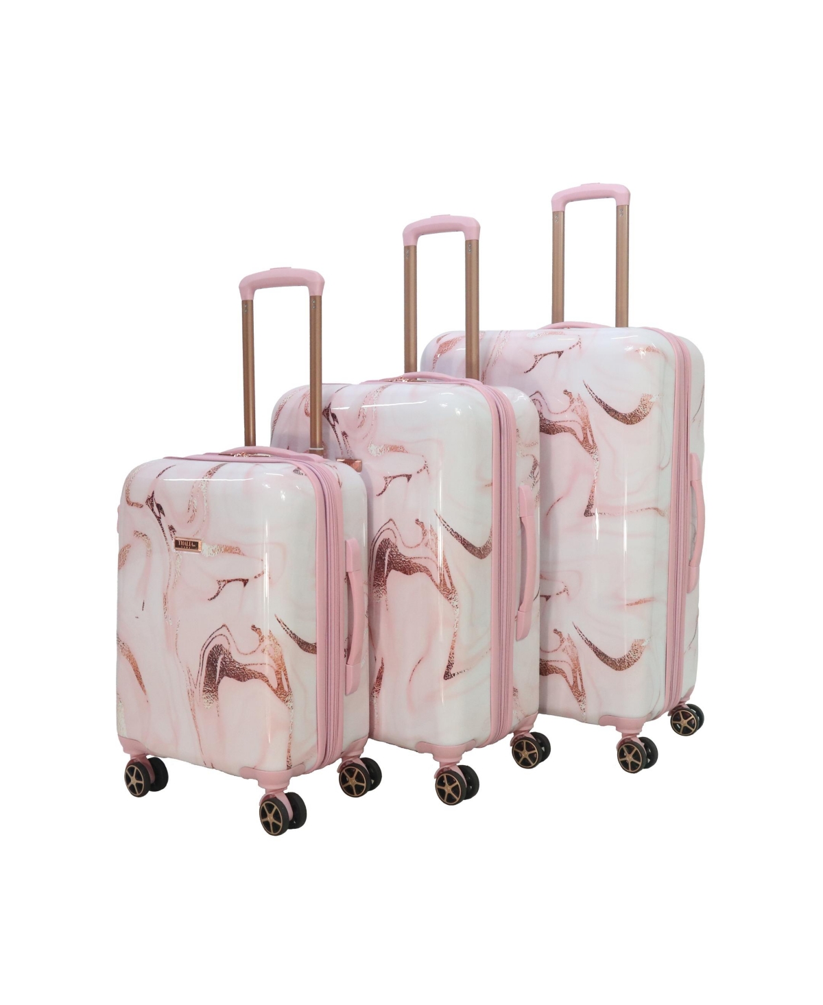 Thalia Sodi Marble Swirl 26" Expandable Luggage In White,pink Marble Swirl
