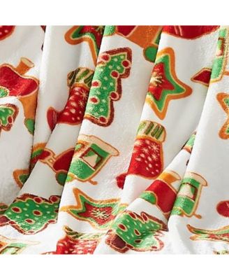 Christmas Trains & Stockings Oversized Ultra Soft & Plush Throw Accent Blanket - 50 in. W x 70 in. L