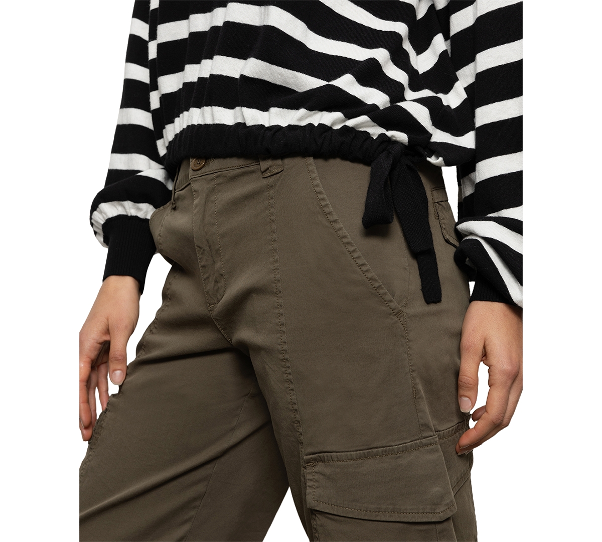 Sanctuary Women's Striped Side-tie Sweater In Black,chalk Stripe