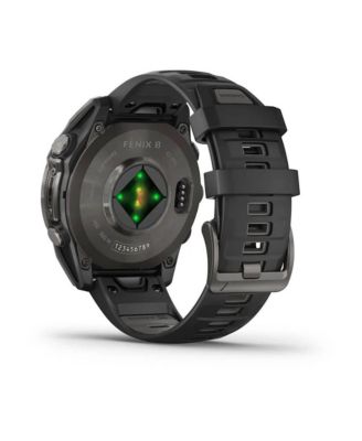 fenix 8 47mm, AMOLED, Outdoor & Fitness GPS Smartwatch, Saphire, Carbon Gray Titanium Black, Black/Pebble Gray Band