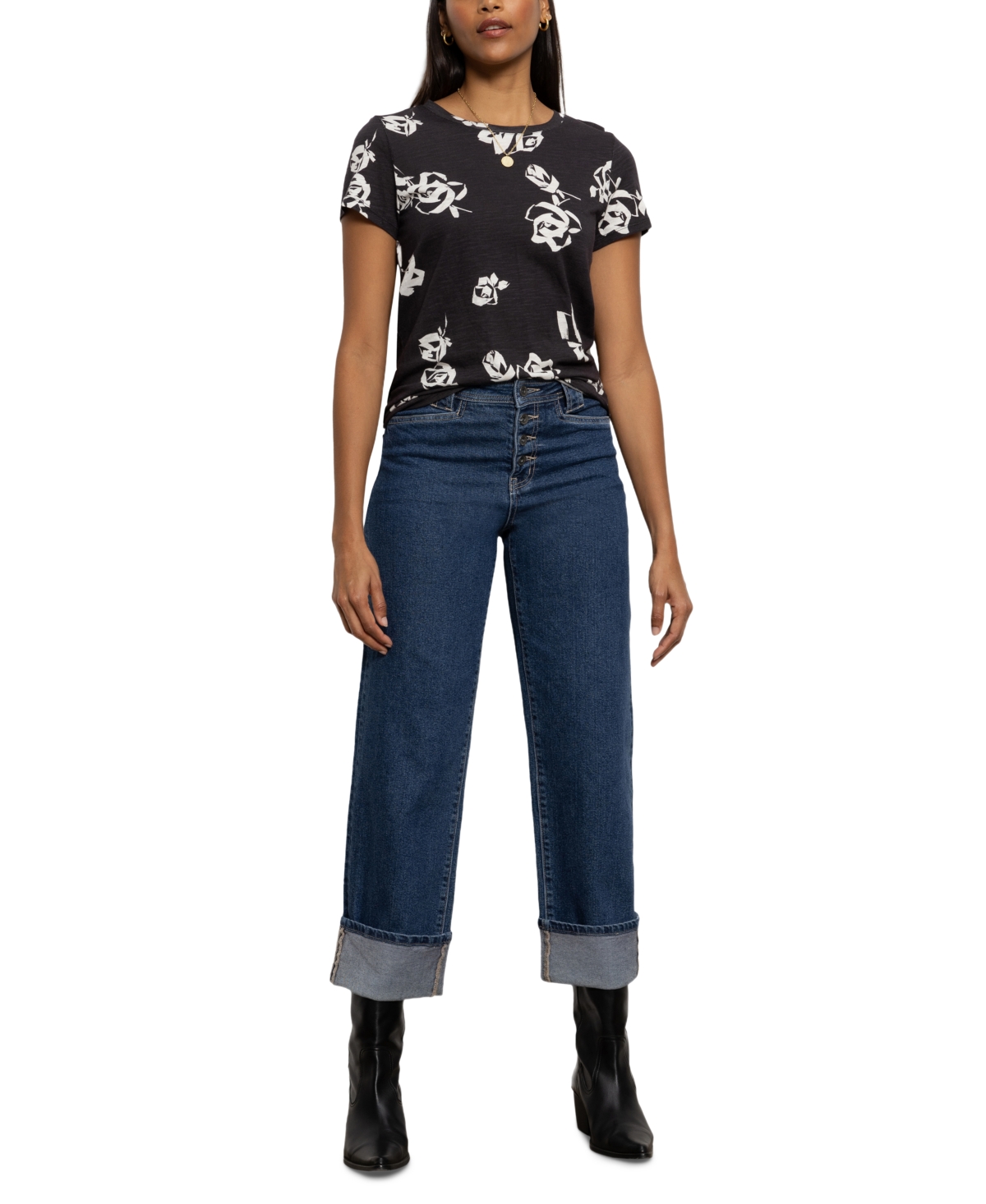 Sanctuary Women's Luna Mid-rise Skinny Cuffed Jeans In Solstice