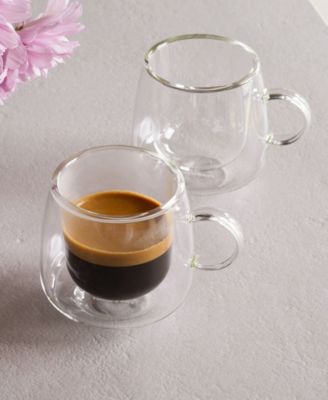 Artesano Hot Cold Beverages Small Insulated Espresso Glass, Set of 2
