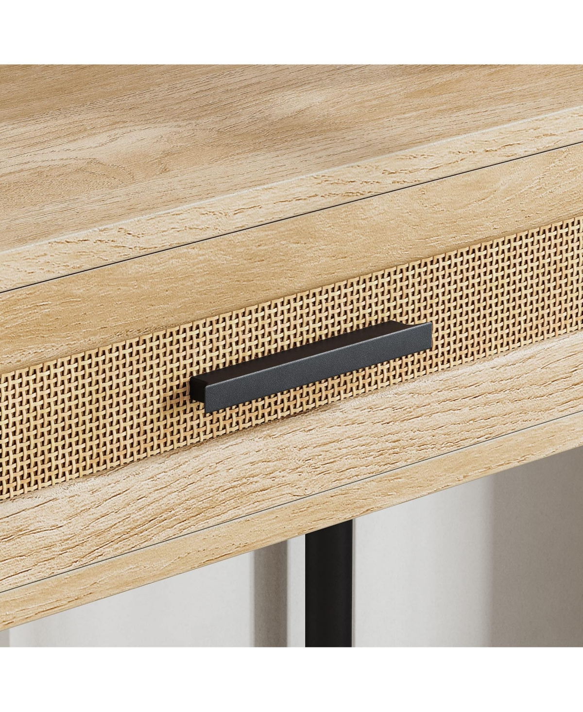 gaomon Console Table Rattan Sofa Tables Narrow Entryway Table with Drawer and Storage