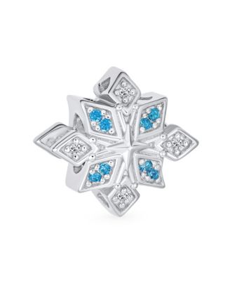 Ice Snowflake Christmas Charm Bead with Crystals for Bracelet