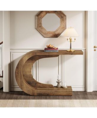   43.3"   Engineered Wood   C-Shaped, Mid-Century Modern, Compact, Heavy-Duty   Console Table