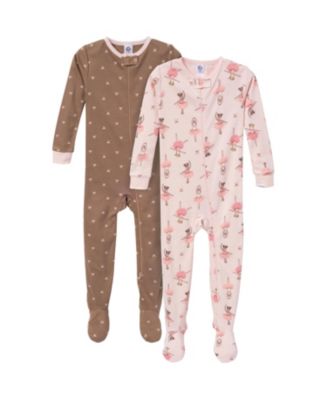 Gerber Baby Jongens 2-Pack Footed Pyjama's - Zachte Katoenen Voetpyjama's Met Rits - Veilig & Comfortabel