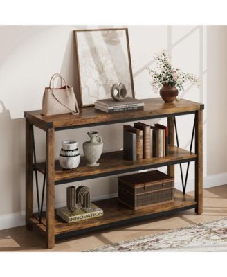 Farmhouse Entryway Table,47 Inch Narrow Long Console Table with Storage