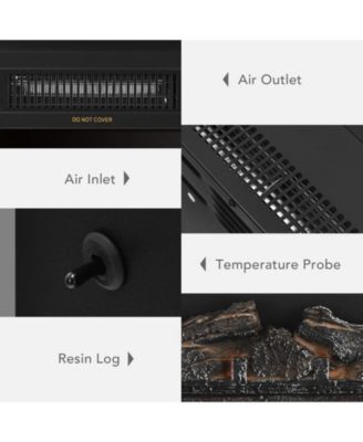 18 Inch 1500W Electric Fireplace Freestanding and Recessed Heater