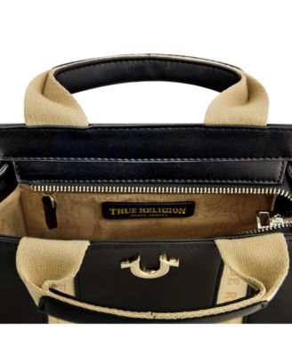 Licensed Faux Leather Mini Tote Bag with Branded Straps