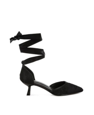 Womens Laika Lace Kitten Heel Sandals