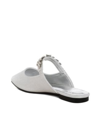 Magnum Diamante Strap Glitter Mules