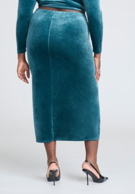 Women's Velvet Maxi Skirt With Slit
