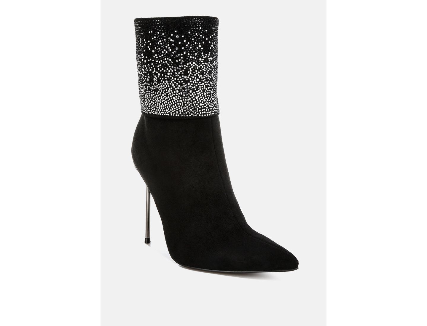 Женские ботинки London Rag Podstar Rhinestones Embellished Foldover, цвет: Чёрный — фото 1