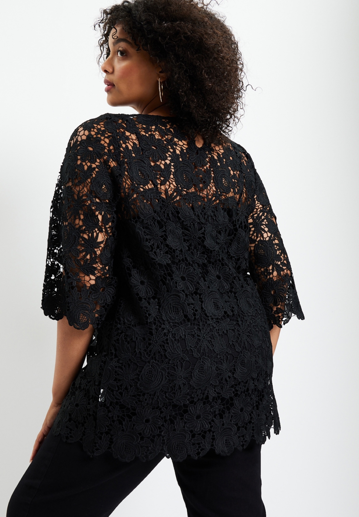 June + Vie Plus Size June + Vie Allover Lace Top