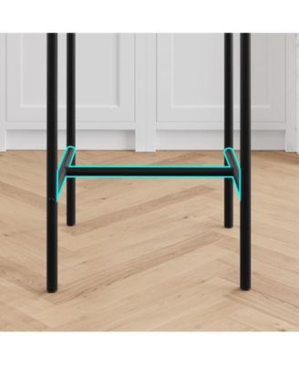 Bar Stools Set of 4, Kitchen Bar Stools with Footrest, 25.5 Inches Upholstered Bar Chairs with Back, 4 Counter Height Barstools for Counter Bar