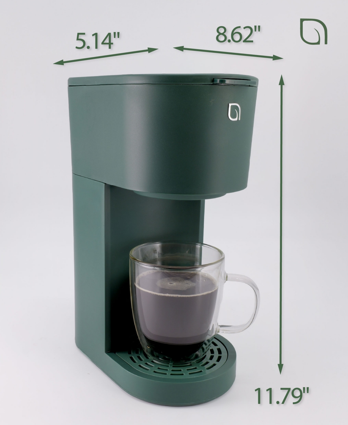Willow Kitchen Compact Single Serve Coffee Maker - Compatible with K-Cup Pods Ground Coffee