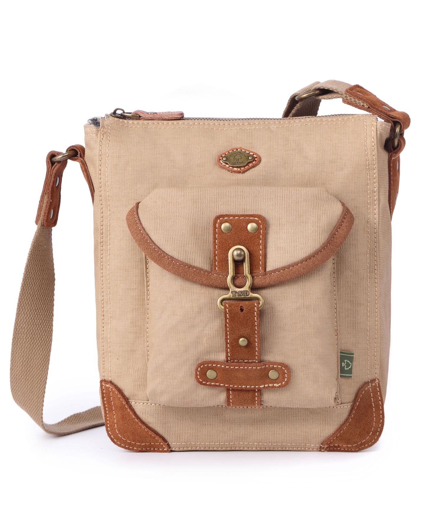 Женская сумка TSD BRAND Dolphin Canvas Crossbody, цвет: Бежевый — фото 1