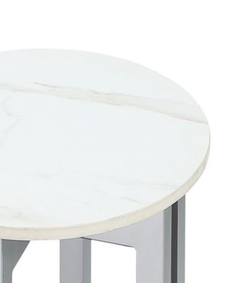 Emila 24" Round Sintered Stone Mix and Match End Table