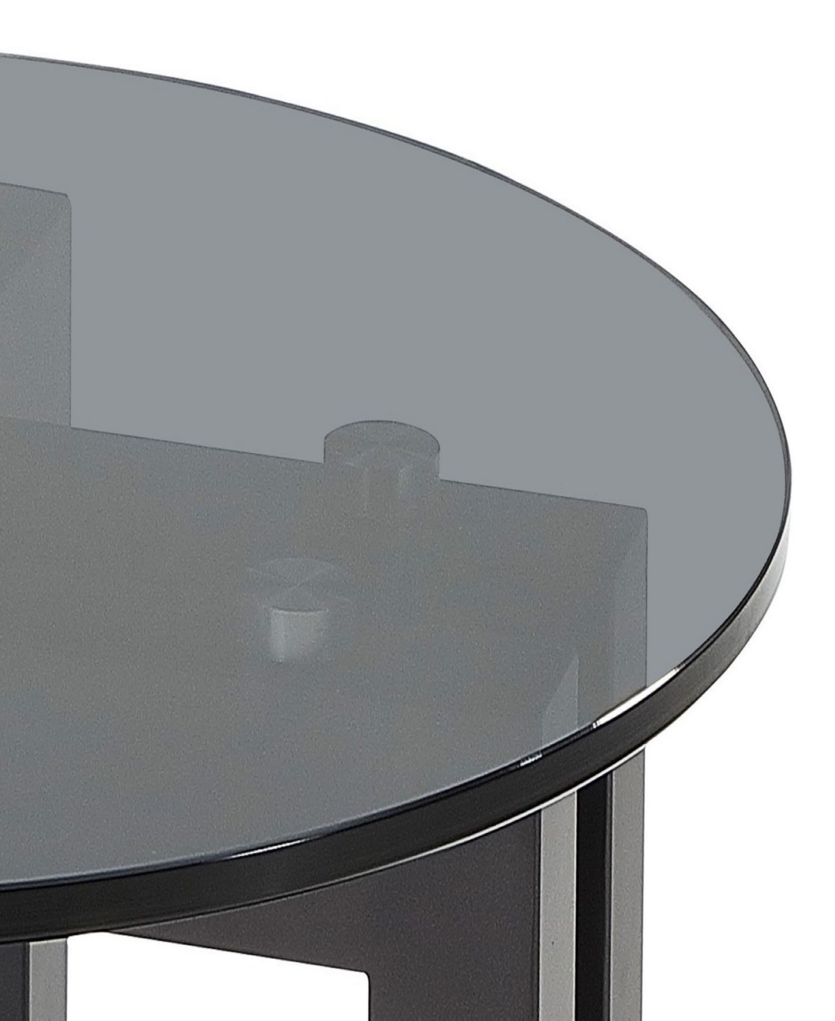 MACY'S EMILA 24" ROUND GLASS MIX AND MATCH END TABLE 