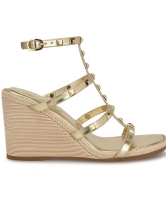 Nine West Women's Sardis Square Toe Wedge Sandals - Macy's