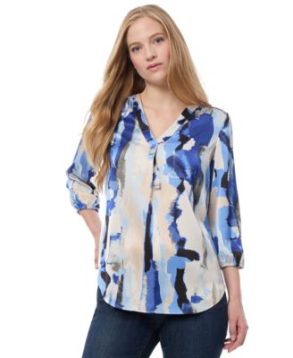 Jones New York - Women's V-Neck Quarter-Sleeve Tunic