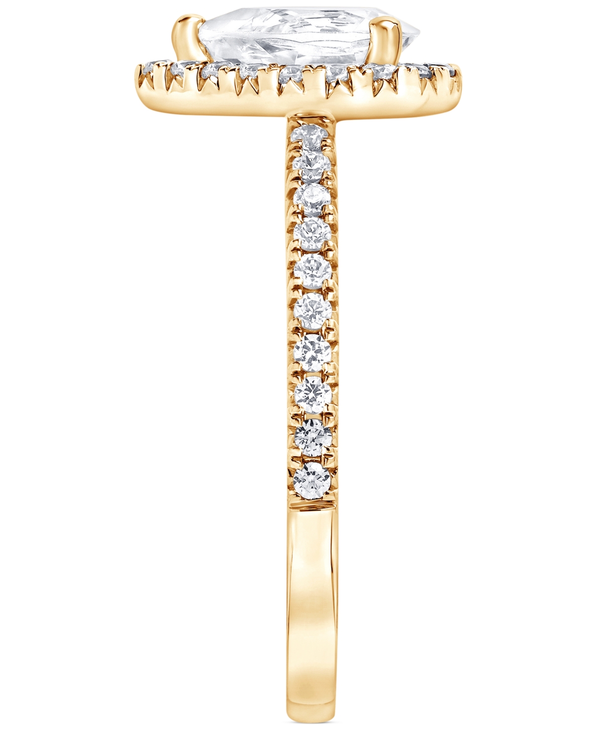 Badgley Mischka Igi Certified Lab Grown Diamond Pear-Shaped Halo Engagement Ring (3-3/8 ct. t.w.) in 14k White, Yellow or Rose Gold