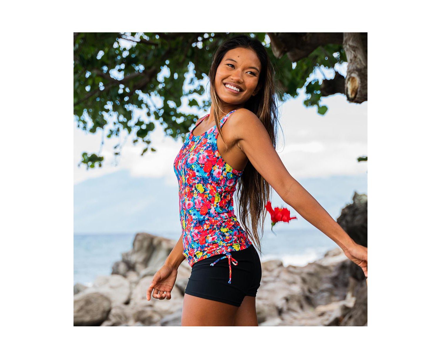 Women's Maya Tankini Swim Top With Removable Cups