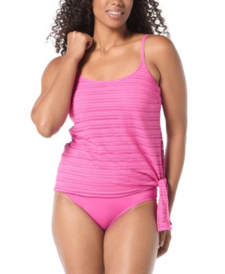 Womens Stella Crochet Side Tie Tankini Top Verso Reversible Bikini Bottoms