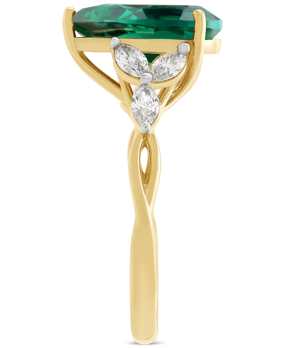 Grown With Love Lab Grown Ruby (3-5/8 Ct. T.w.) & Lab Grown Diamond (1/2 Ct. T.w.) Pear Ring In 14k Gold Or White Go In Emerald