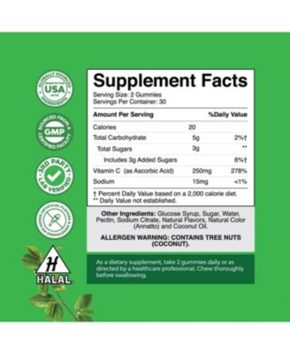 Vitamin C Gummies for Adults, Chewable Immune Support Gummies, Ascorbic Acid Natural Vitamin C Gummy Immune Booster for Adults, 60ct