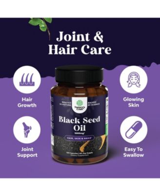 Cold Pressed Black Seed Oil Capsules, Nigella Sativa Black Cumin Seed Oil Capsule for Immune Support Joint Health and Digestion, Nature's Craft, 180ct