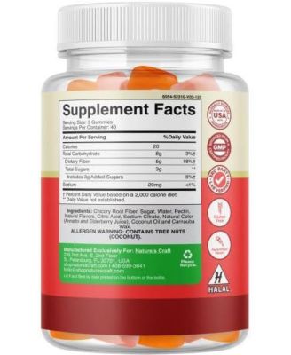 Prebiotic Fiber Gummies for Adults, Prebiotic Soluble Chicory Root, Immunity & Digestive Support, Orange & Mixed Berry Flavor, 30ct