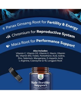 Men's Fertility Capsules, CoQ10 Maca Root Methyl Folate & D-Aspartic Acid for Enhanced Count Motility & Fertility Support, Nature's Craft, 270 ct