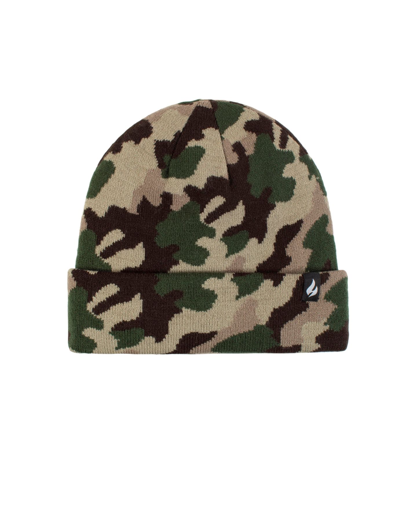 Мужской головной убор Heat Holders Gunner Camouflage Knit Roll Up Hat, цвет: Зелёный — фото 1