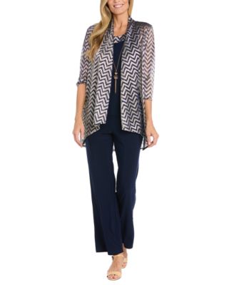 R & M Richards - Women's 3-Pc. Jacket, Top & Pants Set