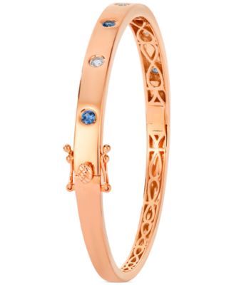 Anywear Everywear&reg; Blueberry Sapphire (1/4 ct. t.w.) & White Sapphire (1/4 ct. t.w.) or Pink Sapphire (1/4 ct. t.w.) & White Sapphire (1/4 ct. t.w.) Bangle Bracelet in 14k Yellow Gold (also in rose gold and white gold)