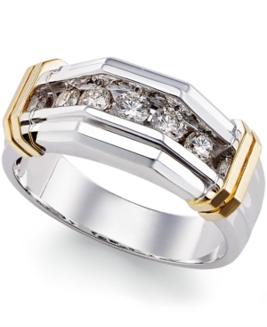 image of Men-s Diamond Ring (1/2 ct. t.w.) in 10k Gold and White Gold