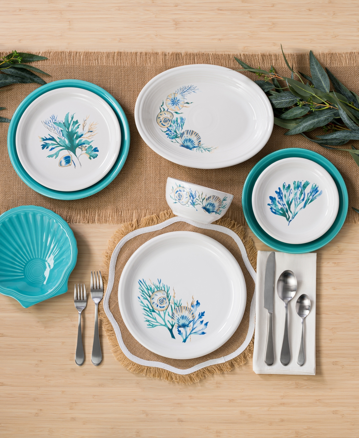 Fiesta Coastal Shores Medium Oval Serving Platter In Coastal Shores