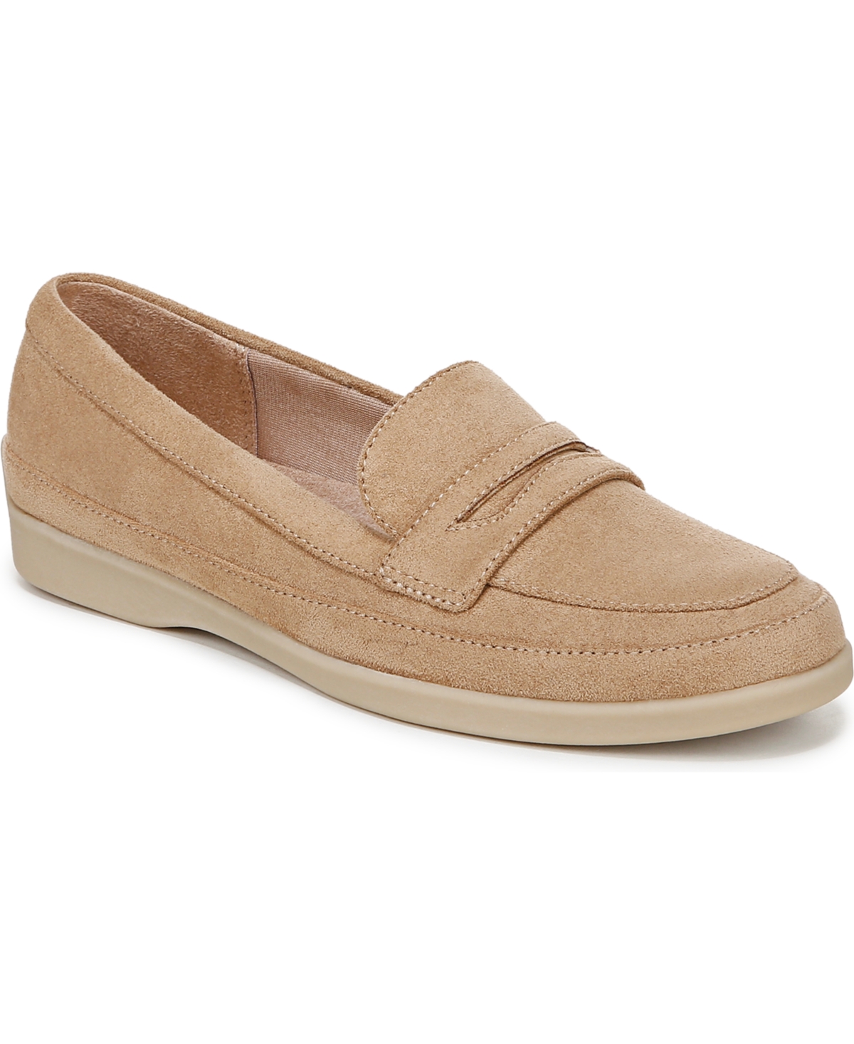 Lifestride Women's Malta Round Toe Penny Loafers In Cuoio Taupe Fabric